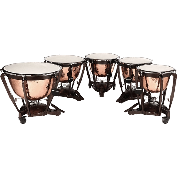 Bergerault Grand Professional Series Timpani Set 20"-23"-26"-29"-32", Cambered, Hand-Hammered Copper GP03692DKH